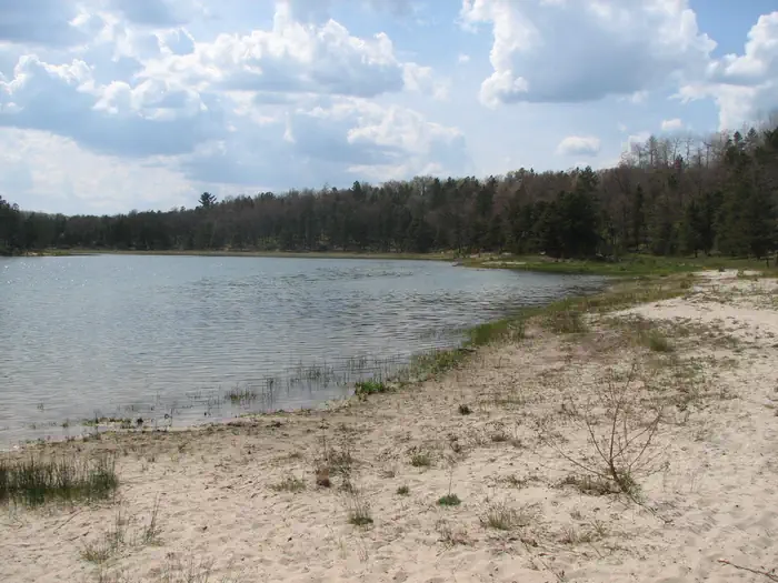 Wagner Lake Campground — A view of Wagner Lake and the Wagner Lake Campground Beach.