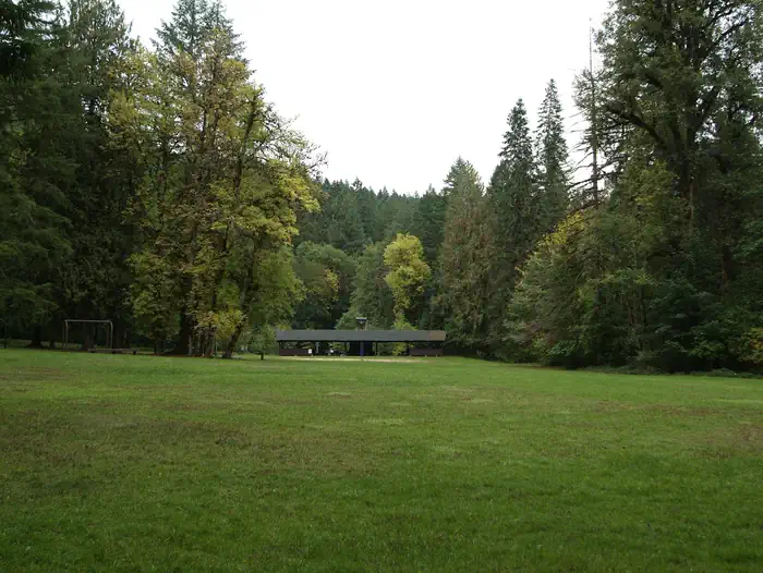 Shotgun Creek Recreation Site — View of shelter 1.