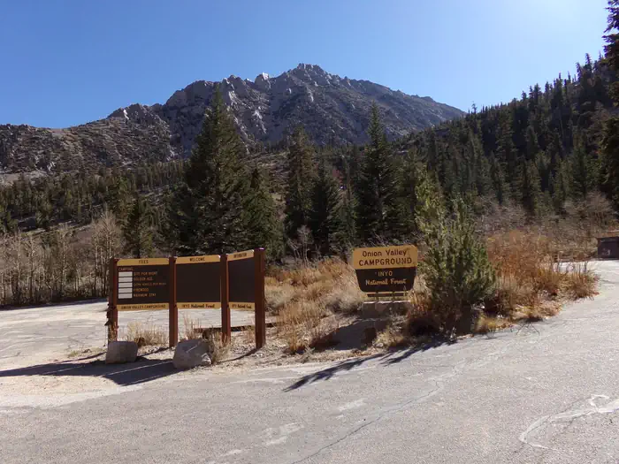Onion Valley — Onion Valley Campground Entrance Sign