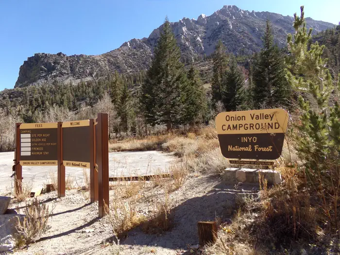 Onion Valley — Onion Valley Campground Entrance Sign