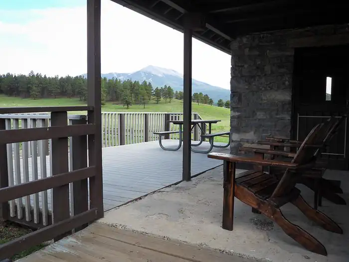 Kendrick Cabin β Front deck with San Francisco Peaks in distance