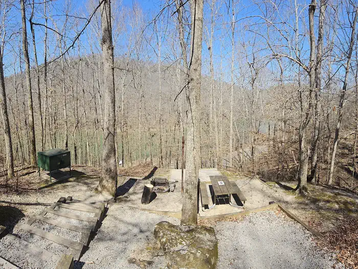 Alum Ford Campground — Campsite with a view overlooking the river below.