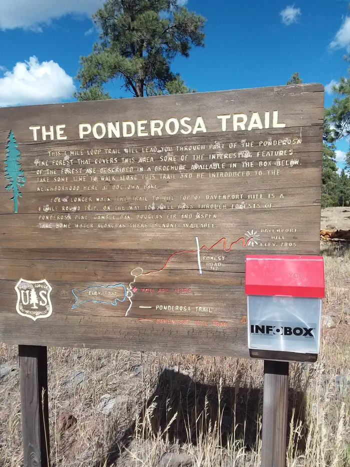Dogtown Lake Campground And Group — Sign for the Ponderosa Trail
