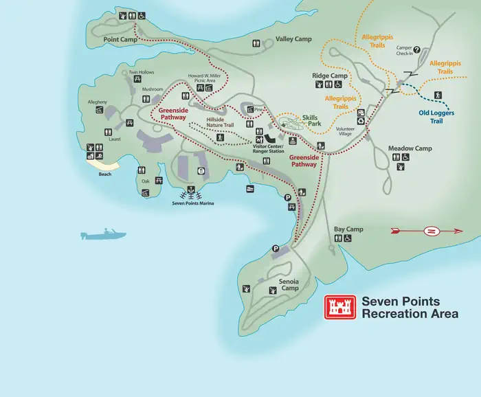 Seven Points (PA) — Seven Points Recreation Area Map