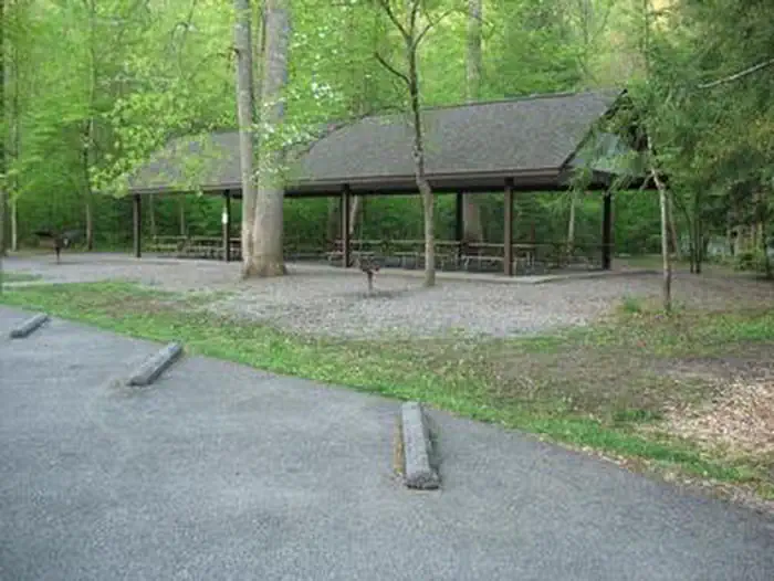 Metcalf Bottoms Picnic Pavilion — METCALF BOTTOMS PICNIC PAVILION from parking area