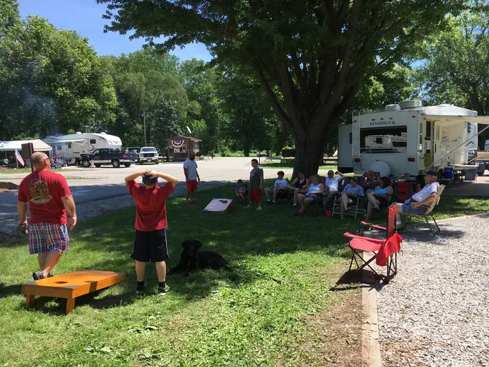 Clarks Ferry — Baggo game at campsite!