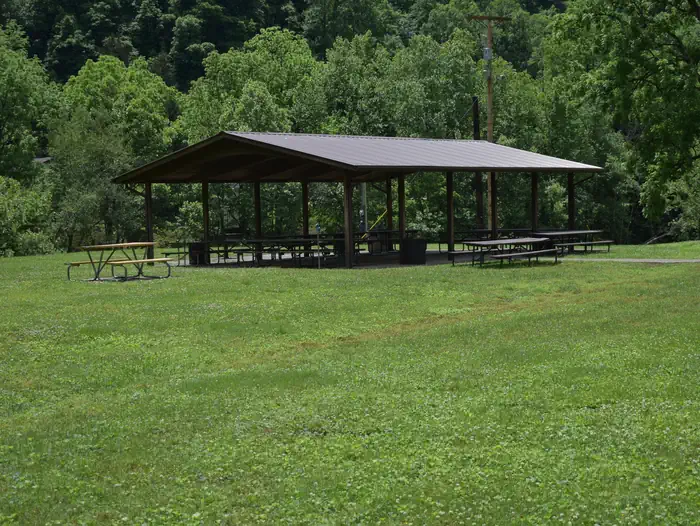 Fishtrap Lake Shelters — Shelter can accomodate up to 100 people. Access to river outflow for fishing or kayak activities. Water and electric are provided at or near the shelte