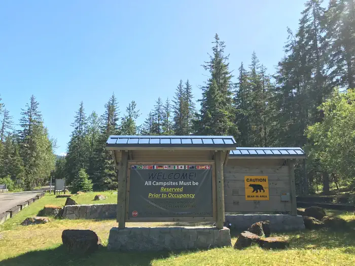Mendenhall Lake Campground — Welcome and Bear Aware Signs