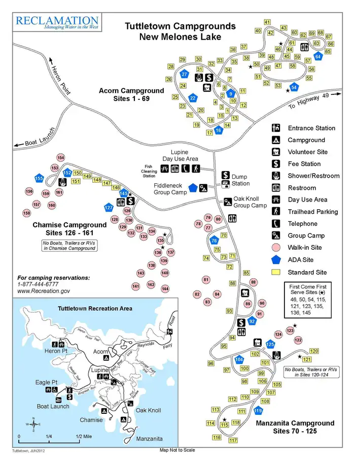 Tuttletown Recreation Area — Campground Map