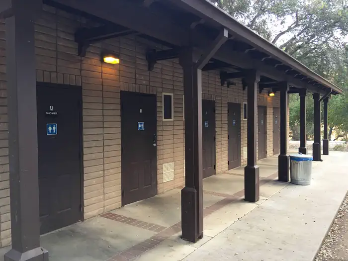 Arroyo Seco Group Campground — Arroyo Seco Main Campground restroom and Shower Building