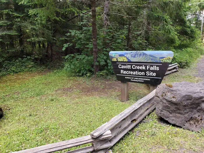 Cavitt Creek Falls — Portal Sign