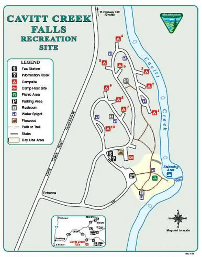 Cavitt Creek Falls — Site Map