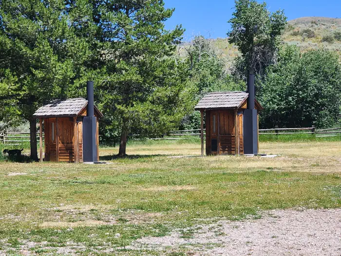 Third Creek Group Site — Vault toilets at Third Creek campground