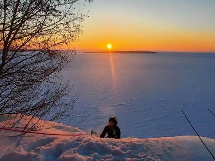 Grand Island National Recreation Area — Ice Climbing on the west side of Grand Island