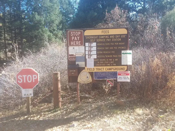 Field Tract Campground — Information and Fee area