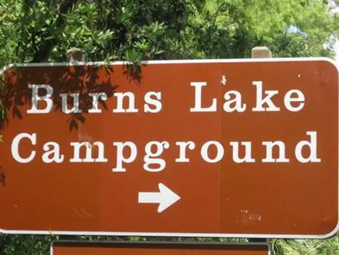 Burns Lake Campground — Burns Lake Campground Sign