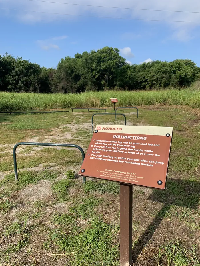 Brush Creek Public Use Area — Unique to Keystone Lake, a mile long fitness trail located in Brush Creek offers obstacles. Featured is the hurdle station which is located at one of four stations on the trail.