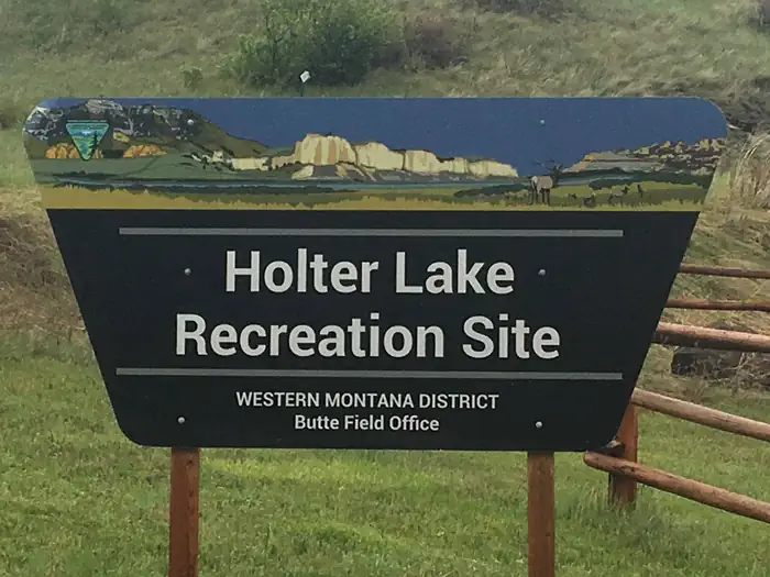 Holter Lake State Rec Area — BLM Holter Lake Campground entrance sign