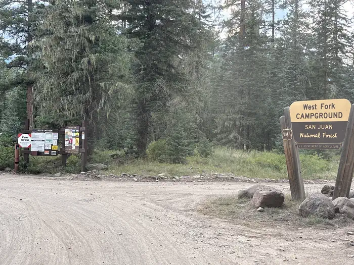 West Fork Campground — A photo of facility WEST FORK CAMPGROUND
Front sign board