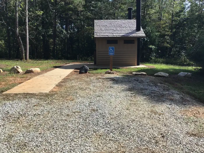 Woods Ferry Campground (SC) — Accessible parking pad for CXT vault toilet for Woods Ferry Campground