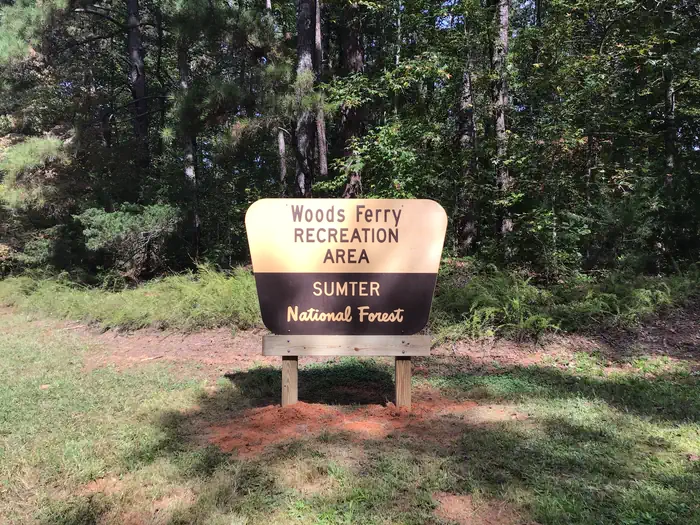 Woods Ferry Campground (SC) — Entrance sign for Woods Ferry Recreation Area