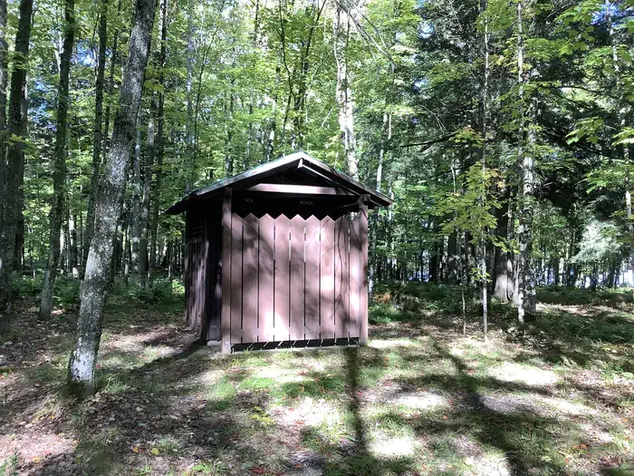 Perch Lake Campground — A photo of vault toilet facility Perch Lake Campground