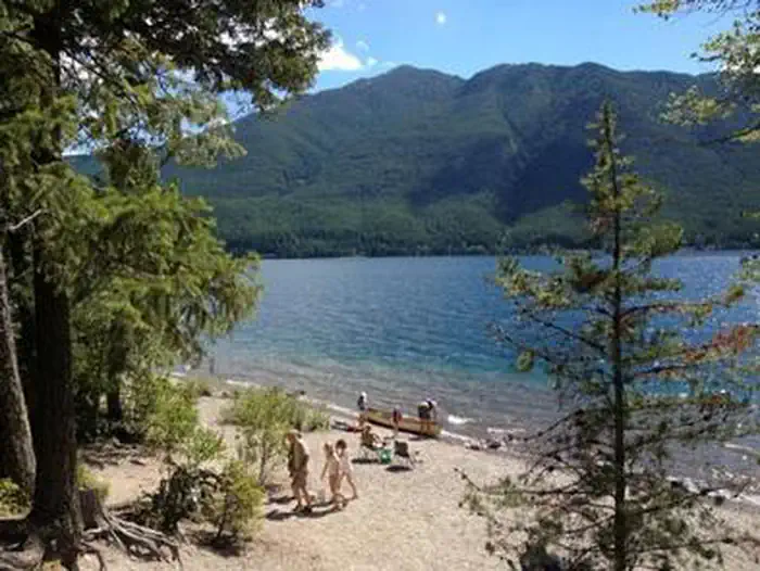 Apgar Group Sites — The Lake McDonald shore near the APGAR GROUP SITES