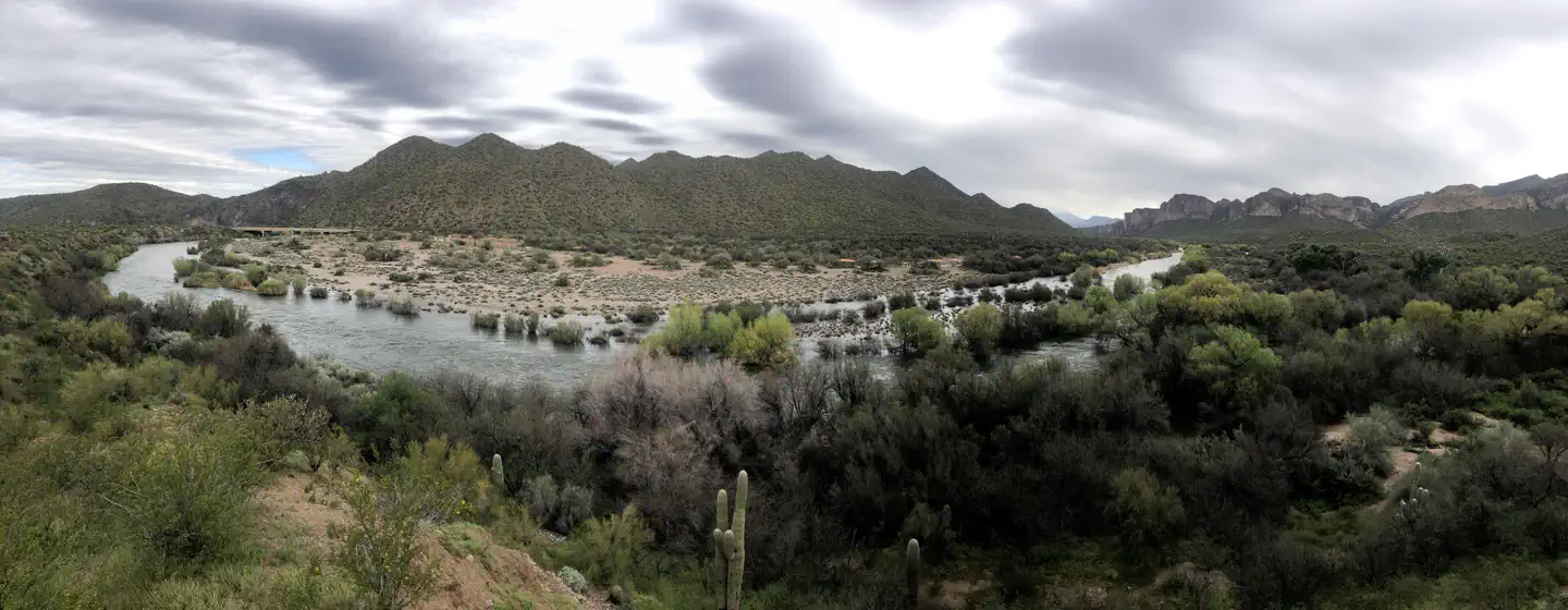 Larry Forbis Overnight Group Site — Panoramic view of the Lower Salt River