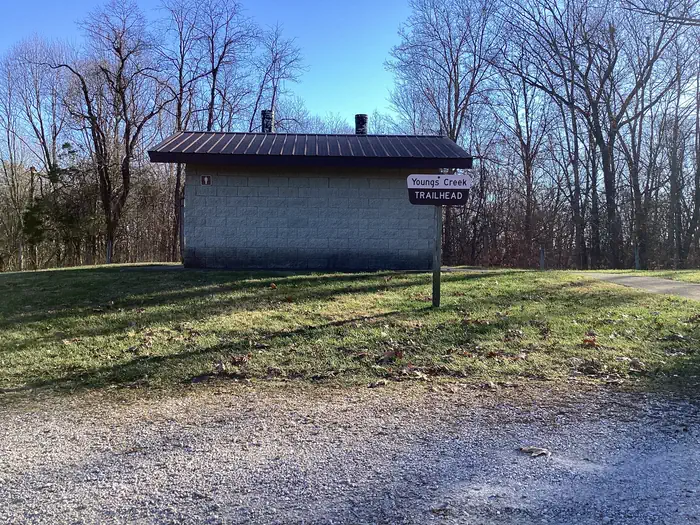 Youngs Creek Campground — A photo of vault toilets at Youngs Creek Campground