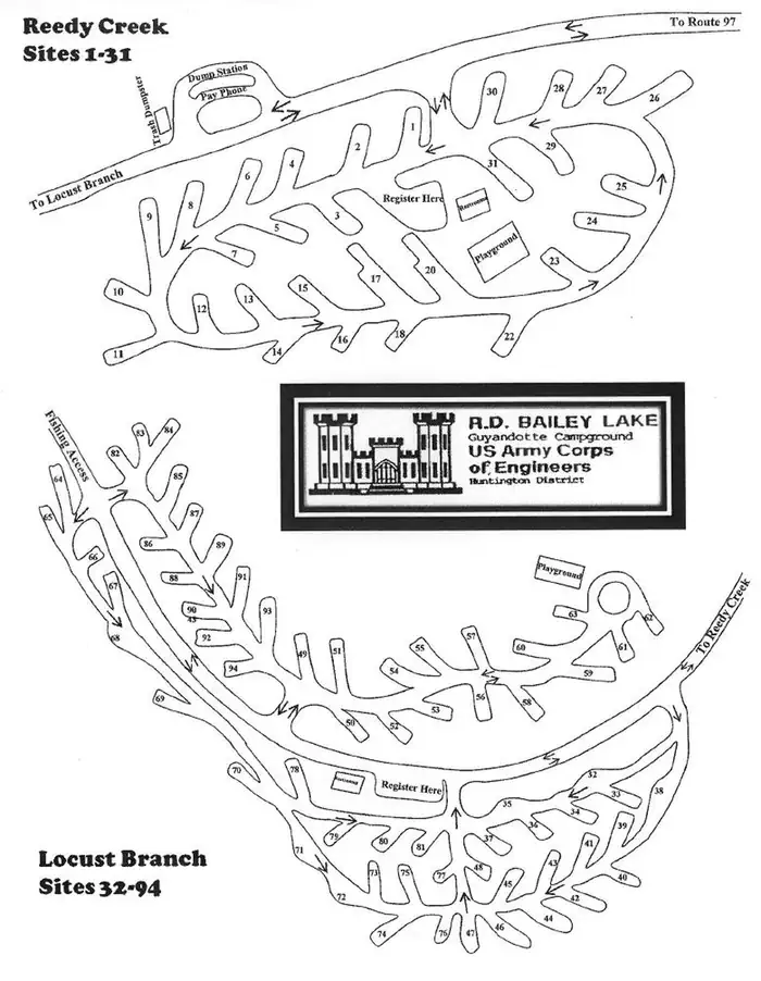 Guyandotte Campground — Campground Map
