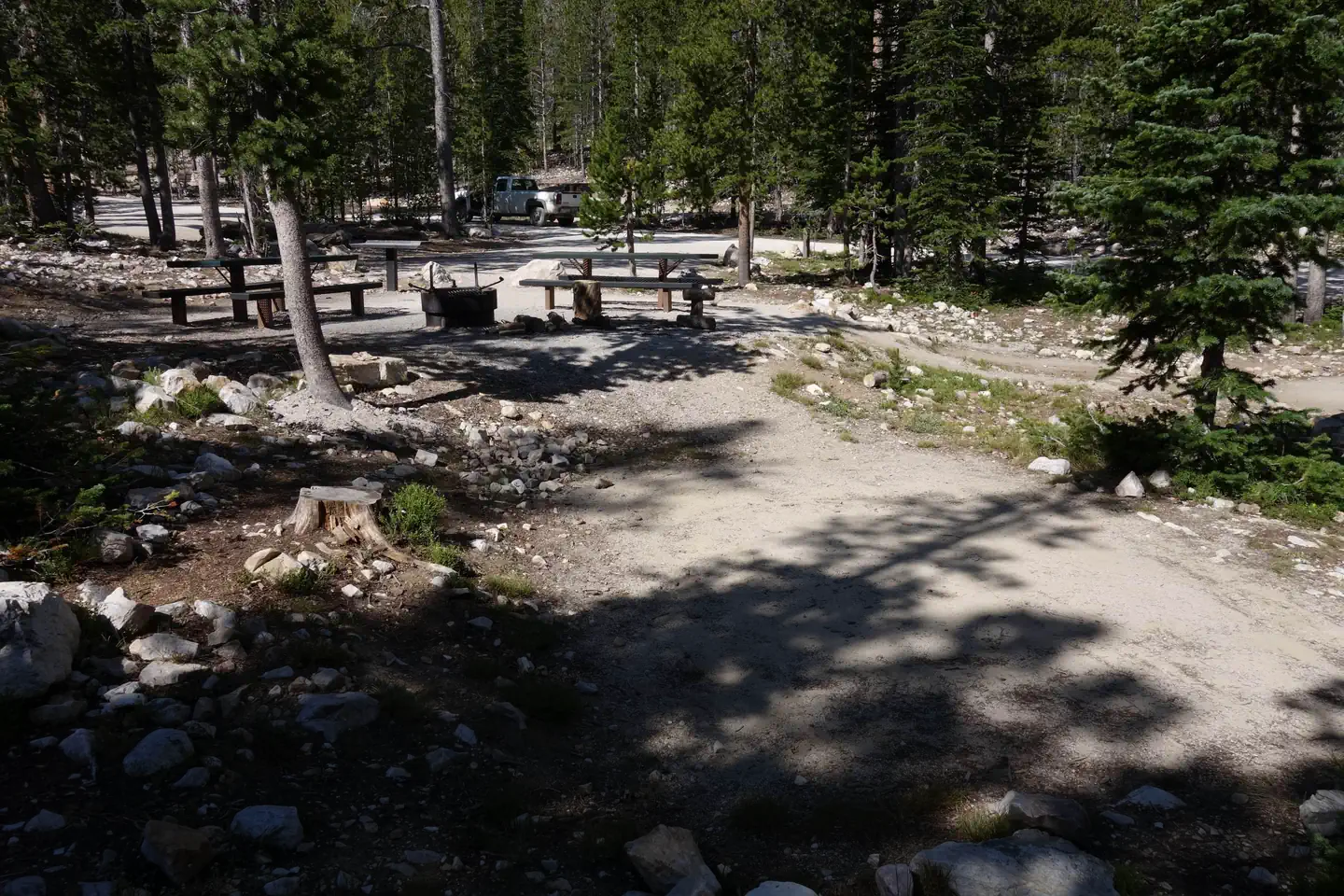 MEADOW LAKE CAMPGROUND — One of Two Tent Pads at Site 3 (Double Site) - View From Tent Pad Looking Toward Campsite