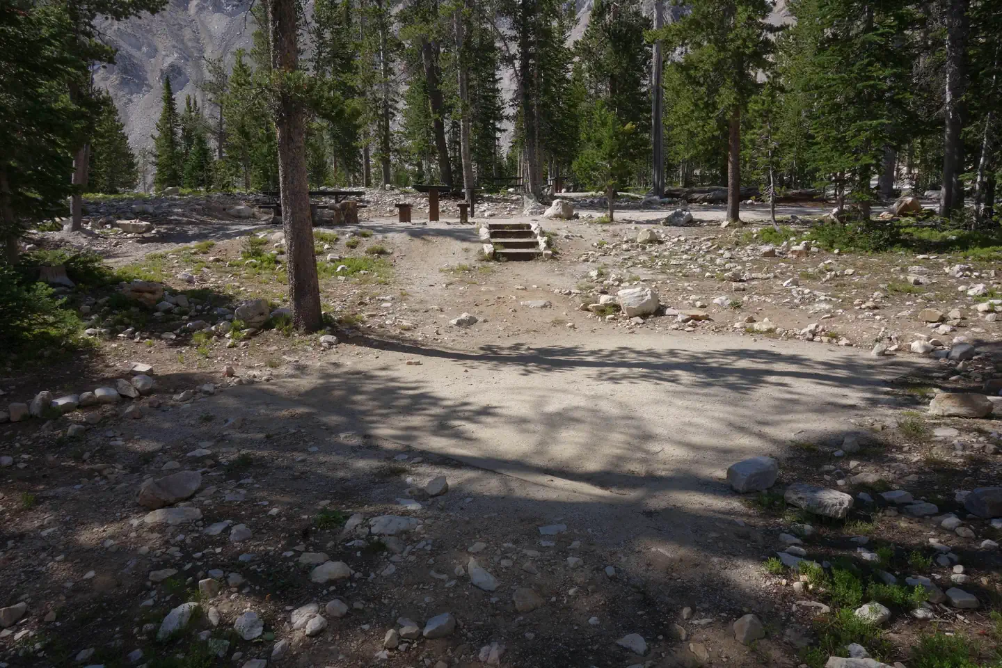 MEADOW LAKE CAMPGROUND — One of Two Tent Pads at Site 3 (Double Site) - View From Tent Pad Looking Toward Campsite