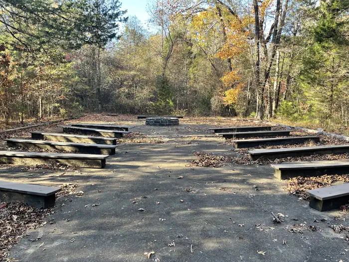 Chickamauga Battlefield Group Campground — A photo of the amphitheater area within the campground at Chickamauga Battlefield.