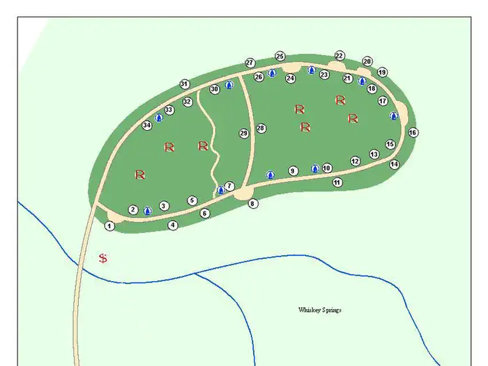 Whiskey Springs Campground — Whiskey Springs Campground Map