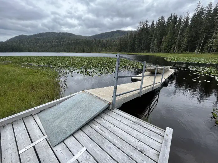 Peterson Lake Cabin — Dock and boat