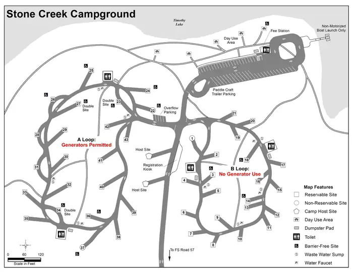 Stone Creek Campground (Timothy Lake, OR) — Stone Creek Campground Map