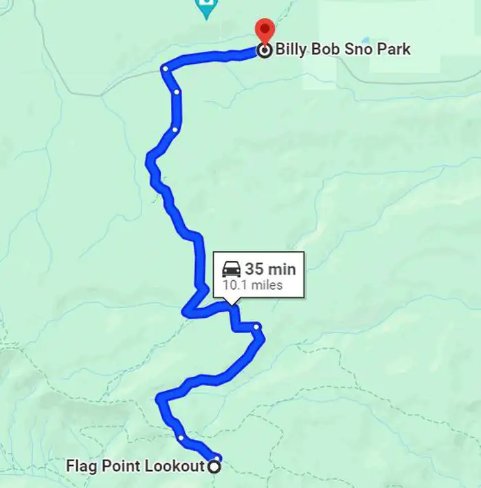 Flag Point Lookout  — Billybob Sno Park to Flag Point Lookout