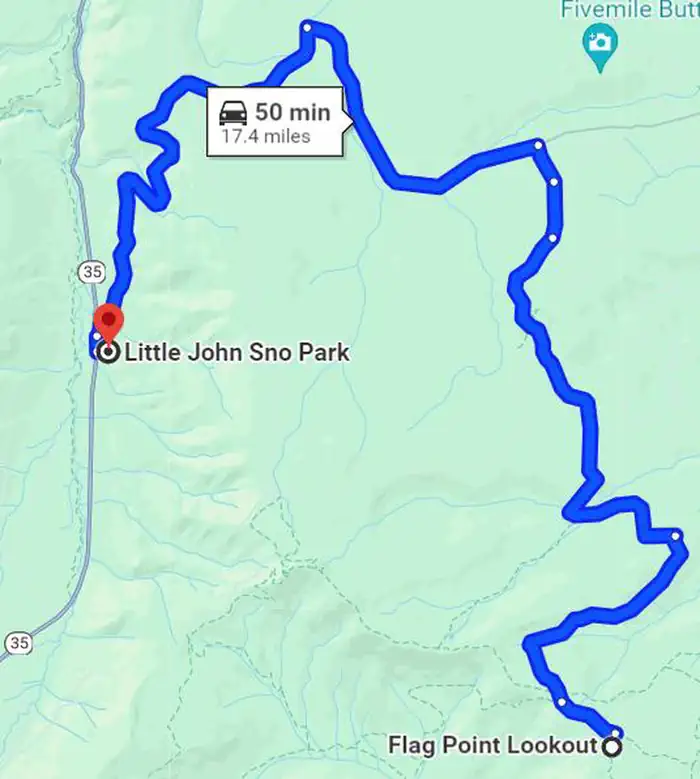 Flag Point Lookout  — Little John Sno Park to Flag Point Lookout