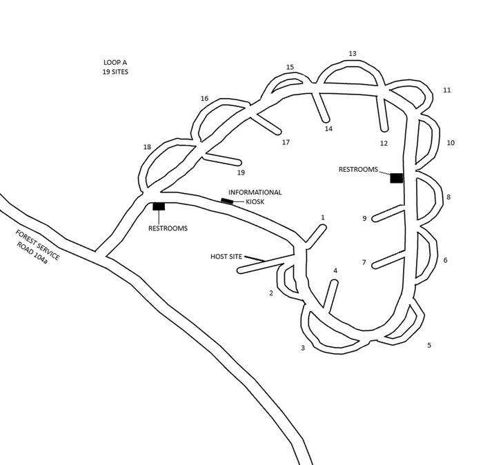 Mingus Mountain Campground and Group Site — Mingus Campground Loop A Diagram