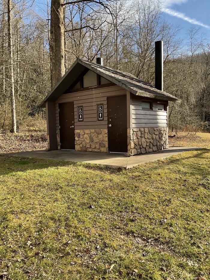 KUYKENDALL GROUP CAMP — Kuykendall Group site includes a pit toilet with two restrooms