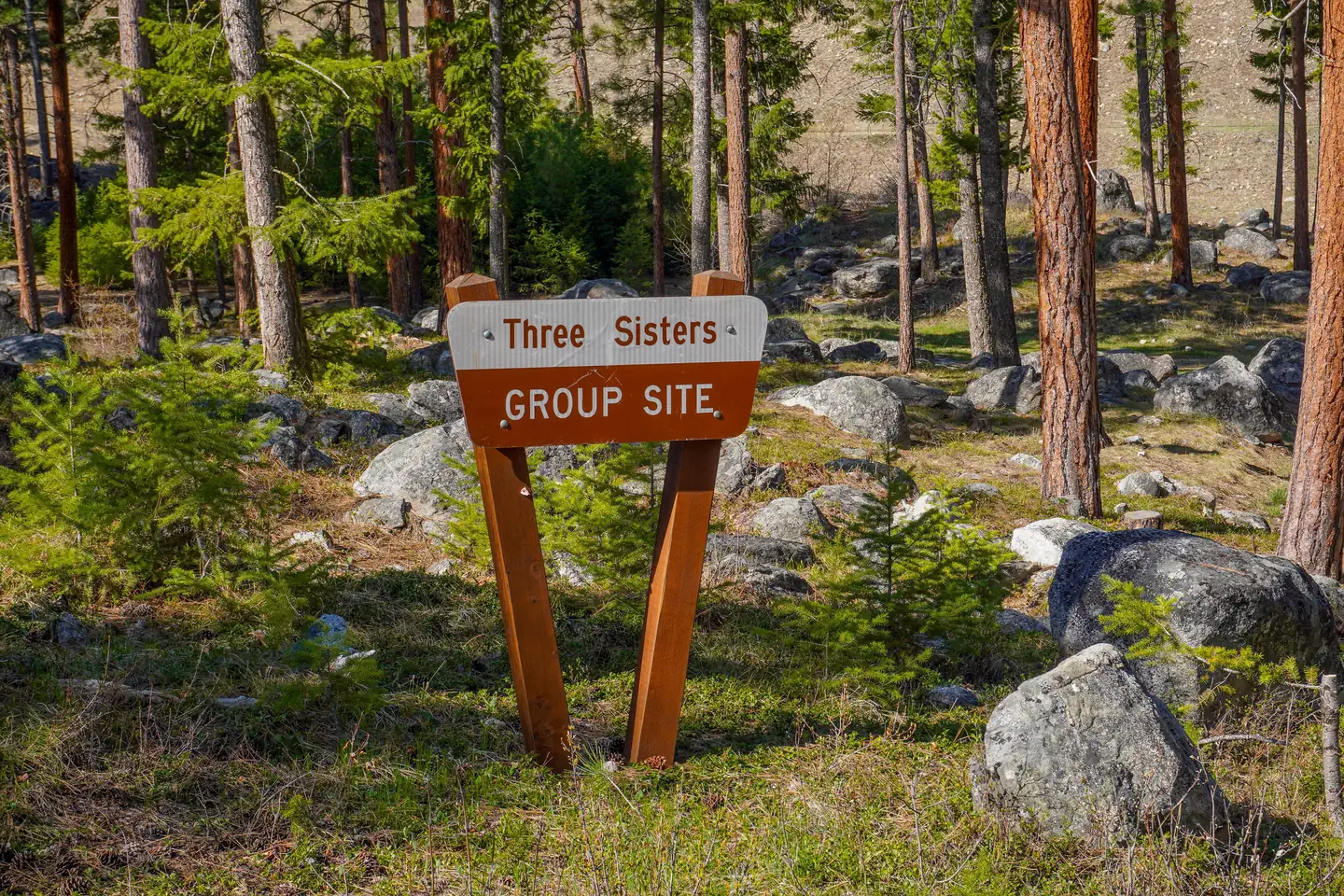 Three Sisters Group Site (MT) — Three Sisters Sign