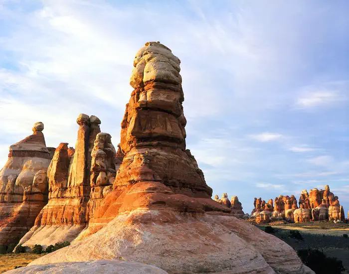 Canyonlands National Park Needles District Campground — Red and White Sandstone Spires in Chesler Park, Canyonlands National Park