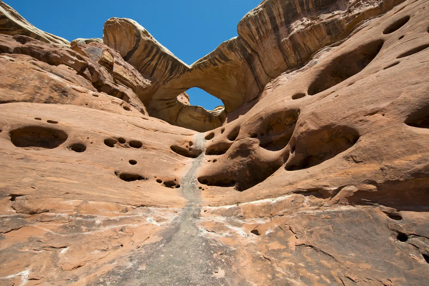 Canyonlands National Park Needles District Campground — Paul Bunyans Potty is a large pothole arch in The Needles district