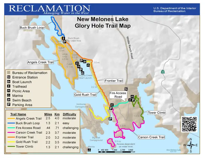 Glory Hole Recreation Area — Trail Map