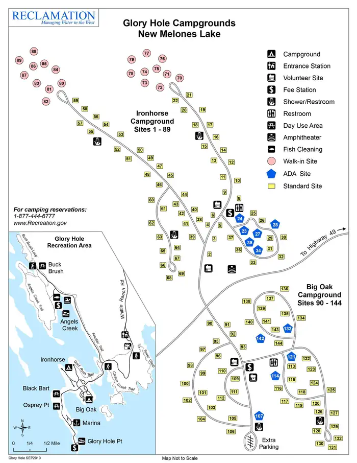 Glory Hole Recreation Area — Campground Map