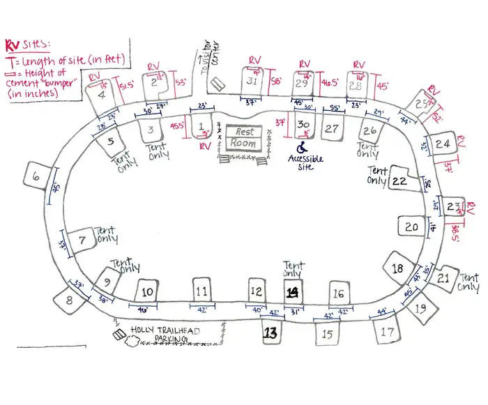 Hovenweep Campground — Blueprint map of Hovenweep Campground