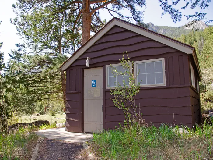 Rocky Mountain National Park Aspenglen Campground — Restroom Building in Aspenglen Campground