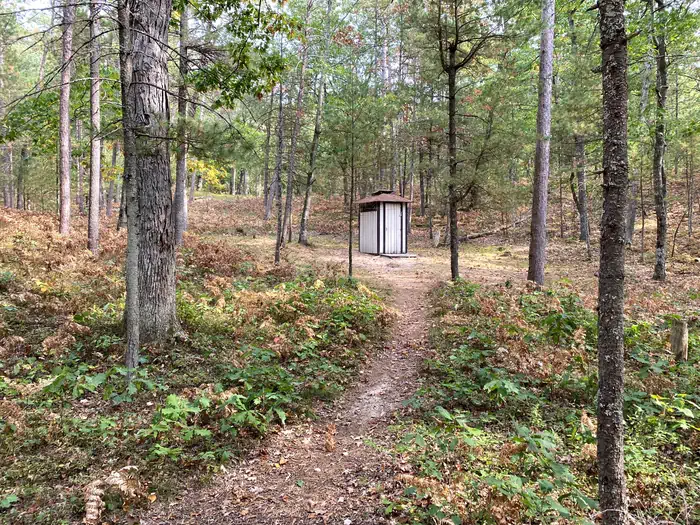 White Pine Backcountry Campground Permits — Pit toilet in the woods