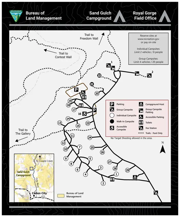 Sand Gulch Campground — Campground Map
