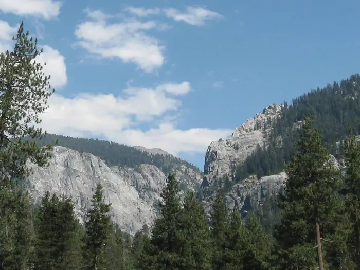 Lodgepole Campground-Sequoia and Kings Canyon National Park — View up Lodgepole Valley